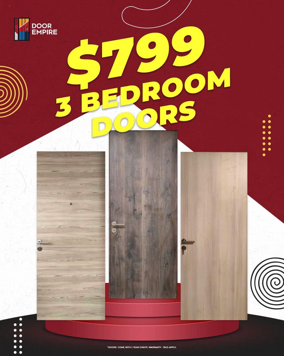 3 Bedroom Doors Package — Door Empire Singapore