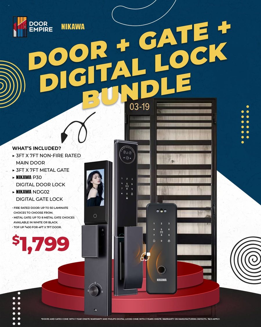 Nikawa door gate digital lock bundle $1,799 Singapore